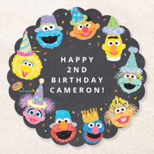 Porta-copo De Papel Sesame Street Pals Confetti Aniversário