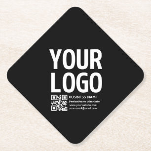 Porta-copo De Papel Seu logotipo c/ código QR editável & Texto