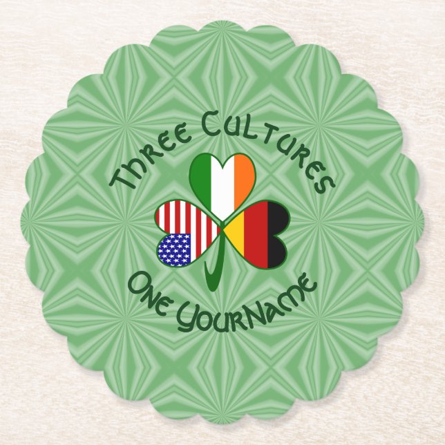 Porta-copo De Papel Shamrock alemão irlandês personalizado (Frente)