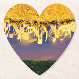 Porta-copo De Papel Shimmering Notes of Dourado