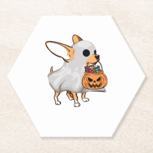 Porta-copo De Papel Shirt Chihuahua Ghost Pumpkin Halloween