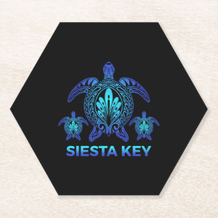 Porta-copo De Papel Siesta Key Florida FL Ocean Blue Turtle Souvenirs