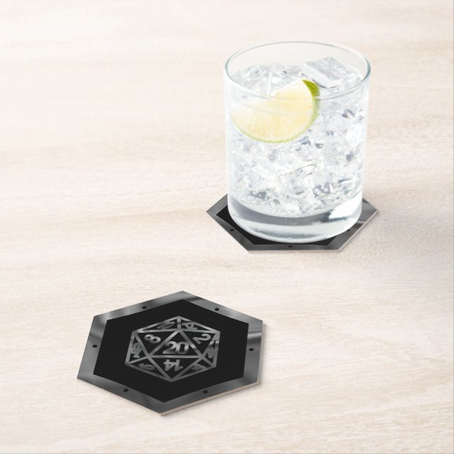 Porta-copo De Papel Silver D20 Crit AF | Tabletop Role Player Dice PNP (Insitu)