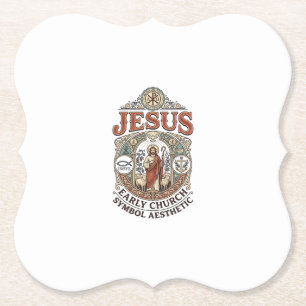 Porta-copo De Papel Símbolo da Igreja Primitiva de Jesus Estética Jesu
