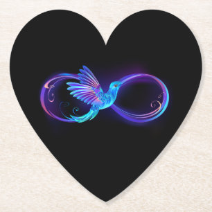 Porta-copo De Papel Símbolo de Infinito Neon com Beija-flor Brilhante