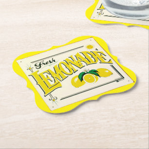Porta-copo De Papel sinal de limonada vintage limão fruta de verão pap