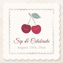 Sip and Celebrate Scalloped Cherry Birthday