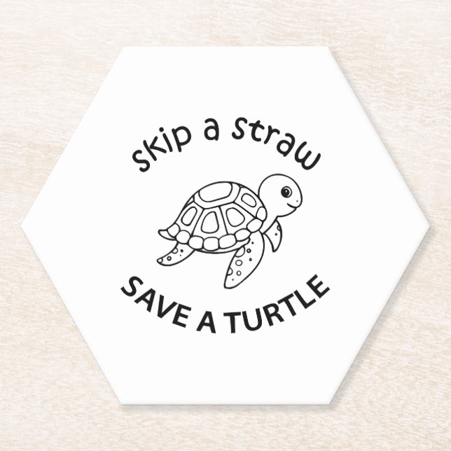 Porta-copo De Papel Skip A Straw Save A Turtle Copy Copy Copy (Frente)