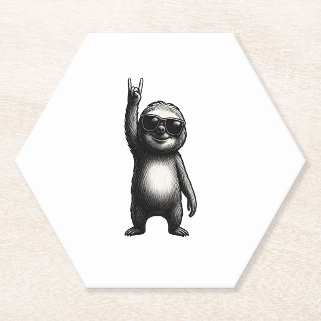 Porta-copo De Papel Sloth Rocking Dance (Frente)