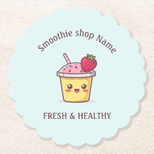 Porta-copo De Papel Smoothies de Frutas Tropicais Lindos Loja de Cozin