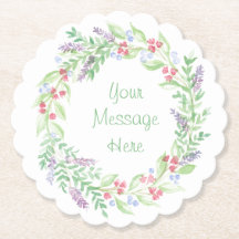 Solo Floral De Aquarela Com Pintura Manuscrita