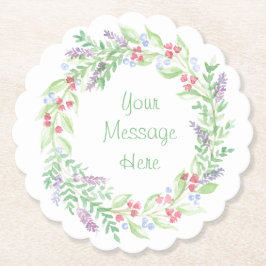 Porta-copo De Papel Solo Floral De Aquarela Com Pintura Manuscrita