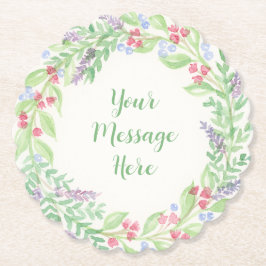 Porta-copo De Papel Solo Floral De Aquarela Pintada À Mão