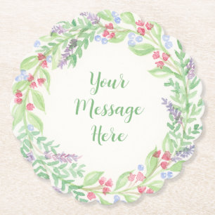 Porta-copo De Papel Solo Floral De Aquarela Pintada À Mão