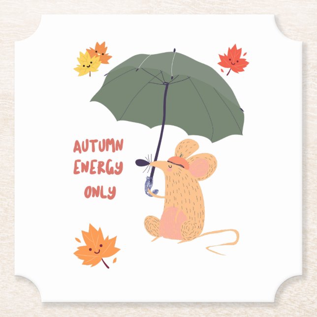 Porta-copo De Papel Somente energia do outono (Frente)