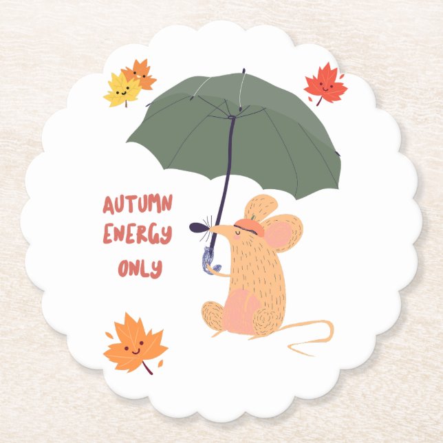 Porta-copo De Papel Somente energia do outono (Frente)