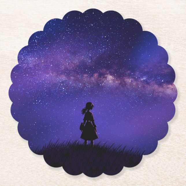 Porta-copo De Papel Sozinha e Starry Night (Frente)