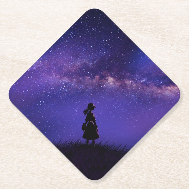 Porta-copo De Papel Sozinha e Starry Night (Frente)