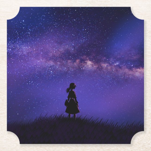 Porta-copo De Papel Sozinha e Starry Night (Frente)