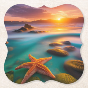 Porta-copo De Papel Starfish na praia no Dawn