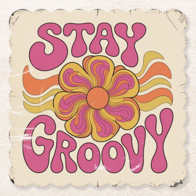 Porta-copo De Papel Stay Groovy (Frente)