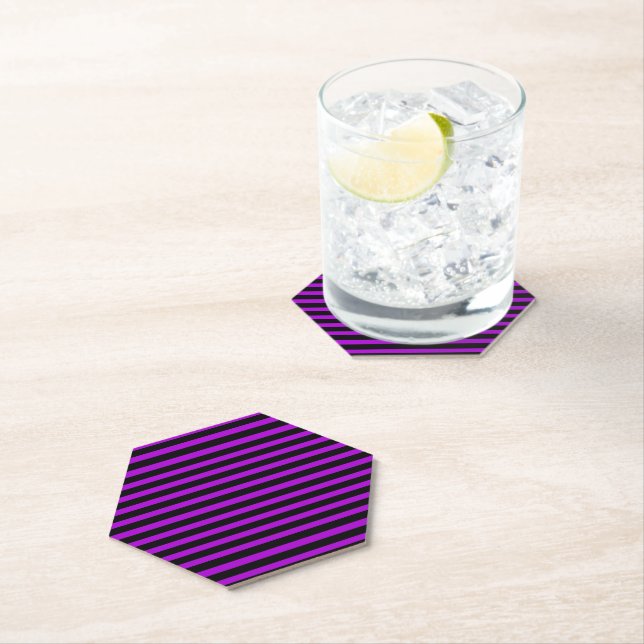 Porta-copo De Papel Stripes Roxo e Preto | (Insitu)
