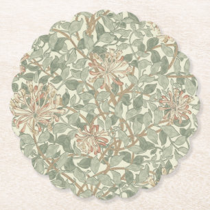 Porta-copo De Papel Suave Verde Vintage William Morris Honeysuckle