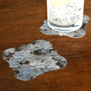 Porta-copo De Papel Sucultivos Azuis Silvery