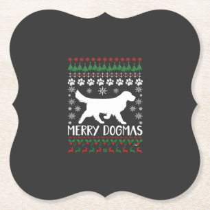 Porta-copo De Papel Suéter de Natal Feio de Cachorro Floco de Neve Dog