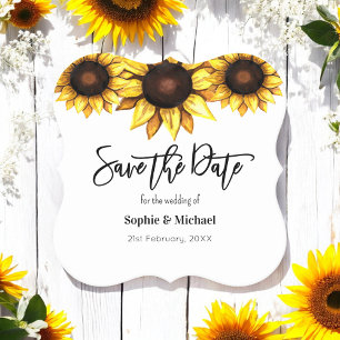 Porta-copo De Papel Sunflower Save the Date Weding