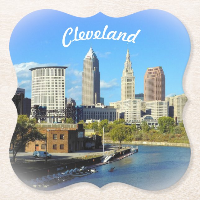 Porta-copo De Papel Sunny Cleveland River View (Frente)