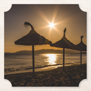 Porta-copo De Papel Sunset na praia, Maiorca, Espanha