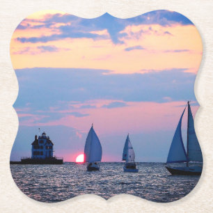 Porta-copo De Papel Sunset Sail Protetor de Copo de Papel