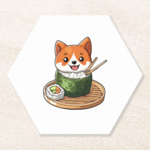 Porta-copo De Papel Sushi Shiba � Cachorro de Comida Divertido