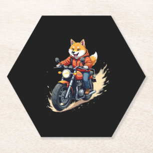 Porta-copo De Papel T-Shirt Engraçado, Shiba Inu, Moto, Cachorro, Fant