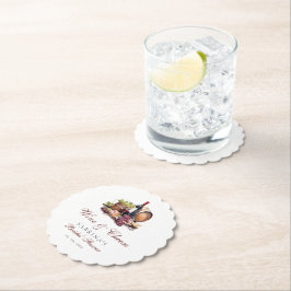 Porta-copo De Papel Tablier de Charcuteria Vinho e Queijo Chá de Noiva