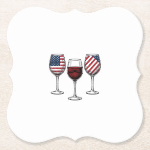Porta-copo De Papel Taças de Vinho Patrióticas Design de Camisa Vetori