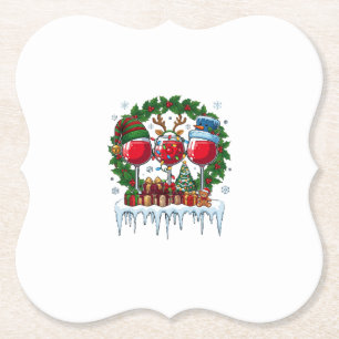 Porta-copo De Papel Taças de Vinho Tinto de Natal Coroa de Azevinho Ho
