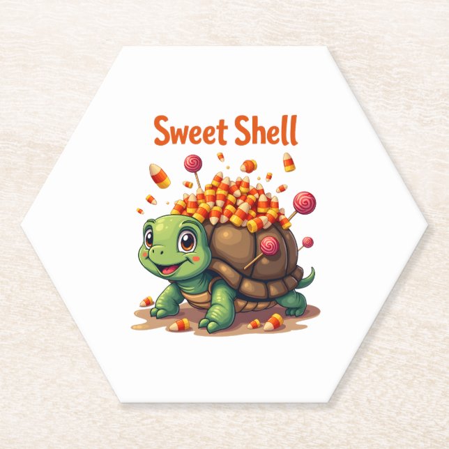 Porta-copo De Papel Tartaruga de Shell Candy (Frente)