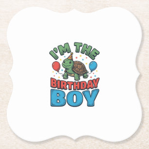 Porta-copo De Papel Tartaruga Menino de Aniversário Camisa Vintage Des