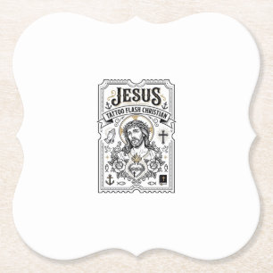 Porta-copo De Papel Tatuagem Jesus Flash Cristão Jesus Tatuagem Flash