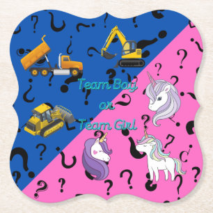 Porta-copo De Papel Team Boy vs Team Girl Heavy Equipment vs Unicorns
