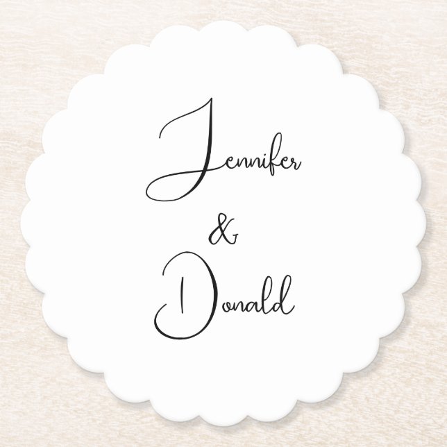 Porta-copo De Papel Tendência da caligrafia guião clássico simples pes (Frente)