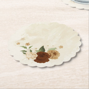 Porta-copo De Papel terra cota floral em tons terrosos para casamento