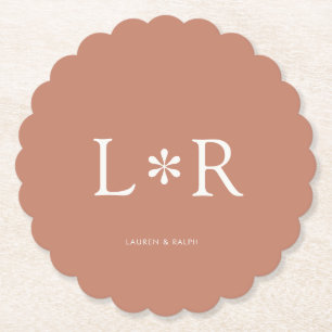 Porta-copo De Papel Terracotta   Casal Chic Simples