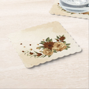Porta-copo De Papel terracotta floral rustic