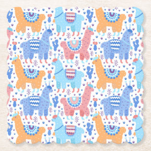 Porta-copo De Papel Teste padrão colorido brilhante da alpaca