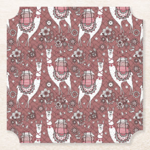 Porta-copo De Papel Teste padrão engraçado dos lamas