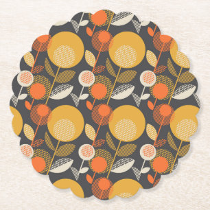 Porta-copo De Papel Teste padrão floral retro clássico
