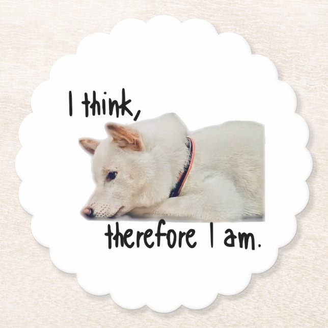 Porta-copo De Papel Thinking dog coaster by koroku (Frente)